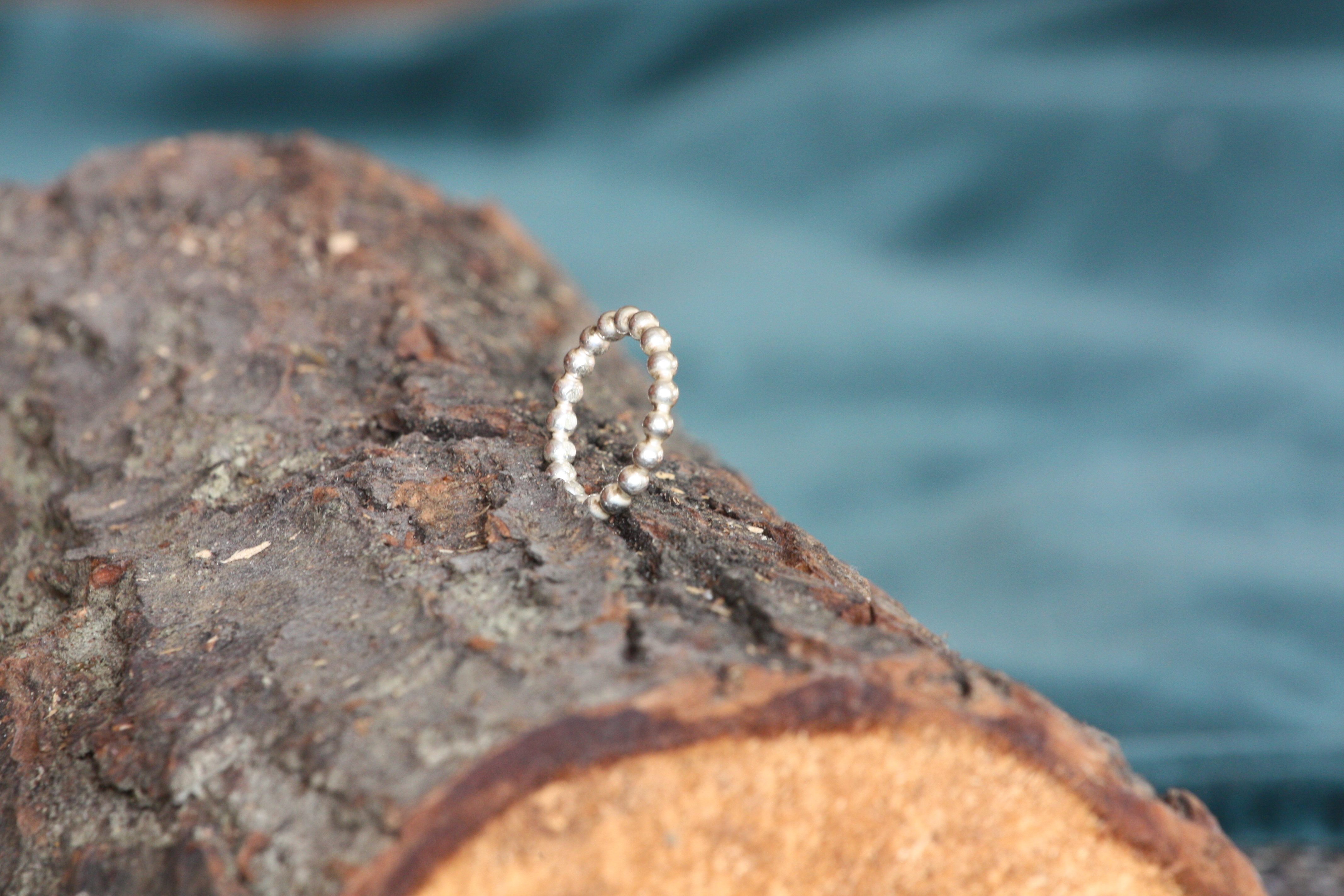 Silberperlen Ring (Perlen 3 mm)